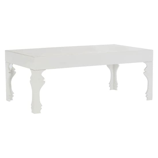 Louis Rectangular High Gloss Coffee Table In White_1