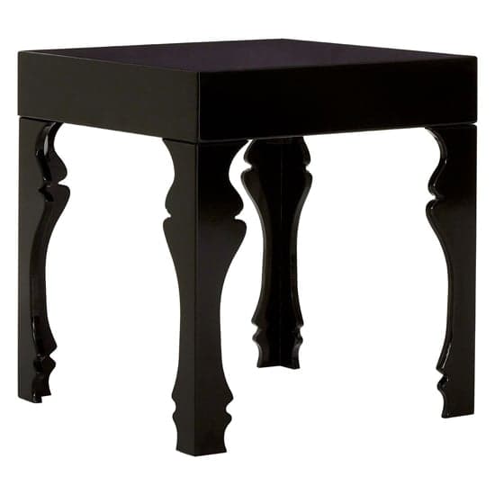 Louis Rectangular High Gloss Side Table In Black_1