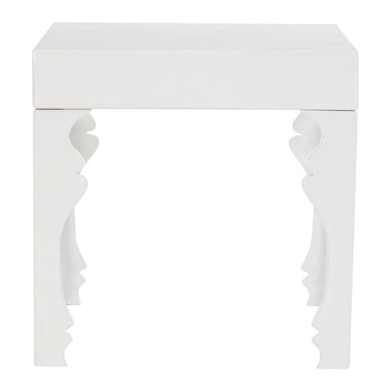 Louis Rectangular High Gloss Side Table In White_2