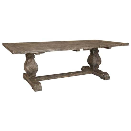 Lovito Rectangular Wooden Dining Table In Rustic Teak_1