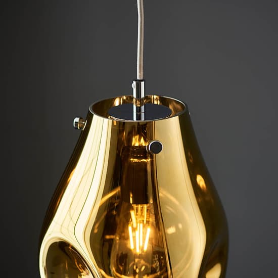 Lowell Blown Glass Ceiling Pendant Light In Metallic Gold_4