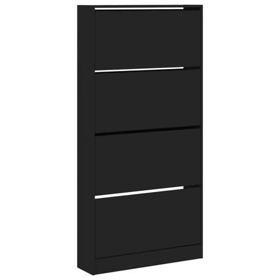 Lowell Shoe Storage Cabinet With 4 Flip-Drawers In Black_2