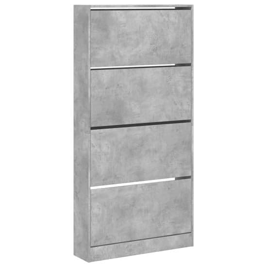 Lowell Shoe Storage Cabinet With 4 Flip-Drawers In Concrete Effect_2