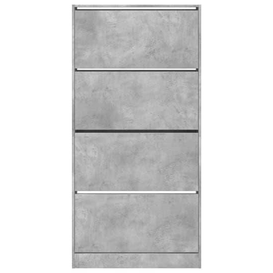 Lowell Shoe Storage Cabinet With 4 Flip-Drawers In Concrete Effect_4