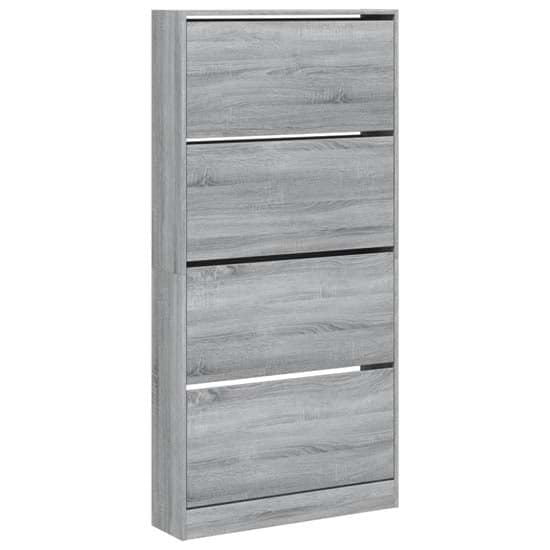 Lowell Shoe Storage Cabinet With 4 Flip-Drawers In Grey Sonoma Oak_2