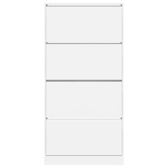 Lowell Shoe Storage Cabinet With 4 Flip-Drawers In White_4