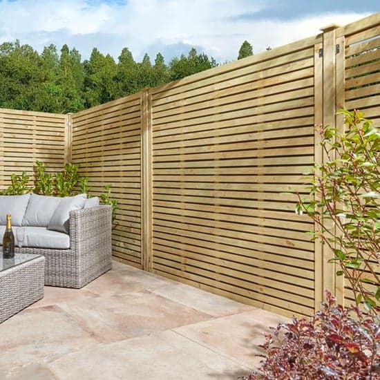 Lowestoft Set Of 3 Contemporary 6x4 Screen In Natural Timber