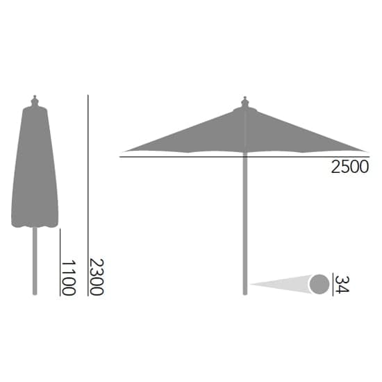 Loxe Tilt And Crank Olefin 2500mm Fabric Parasol In Blue_2