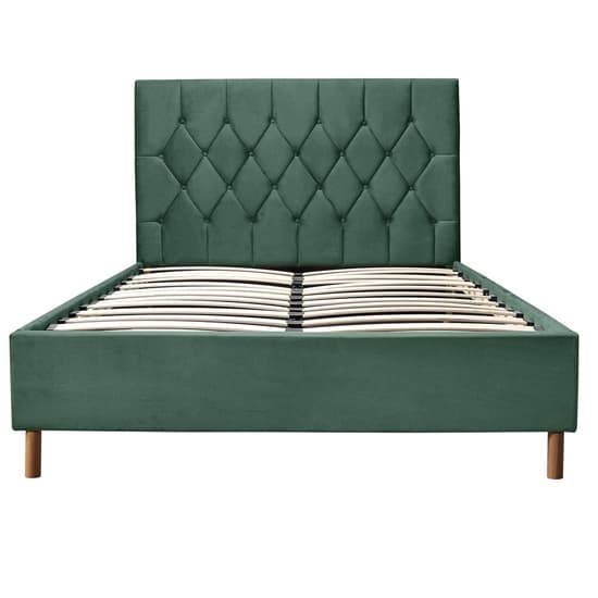 Loxley Fabric Upholstered Small Double Ottoman Bed In Green Furniture