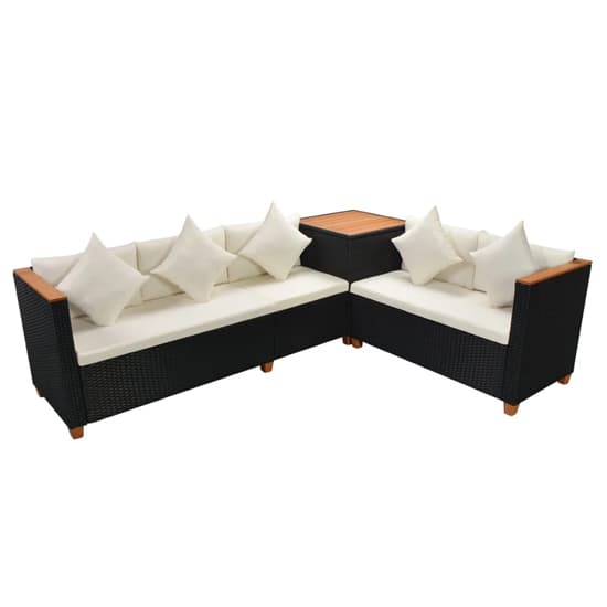 Loxton Rattan 7 Piece Garden Lounge Set With Cushions Black_6