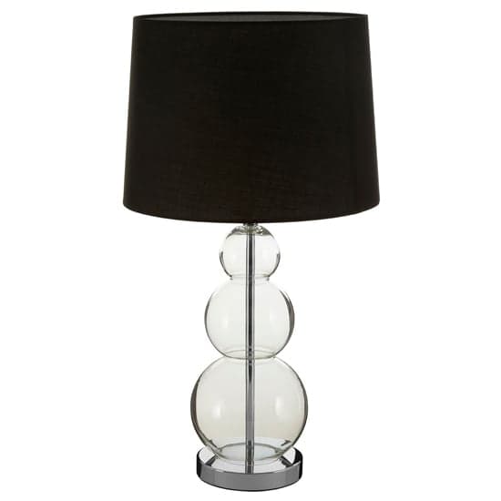 Lukano Black Fabric Shade Table Lamp With Glass Metal Base_2