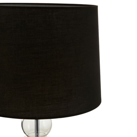 Lukano Black Fabric Shade Table Lamp With Glass Metal Base_3