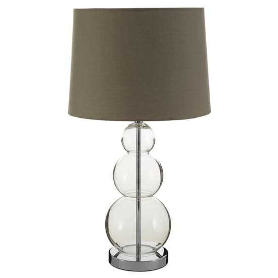 Lukano Grey Fabric Shade Table Lamp With Glass Metal Base_2
