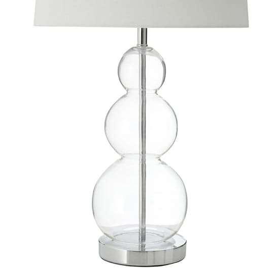 Lukano White Fabric Shade Table Lamp With Glass Metal Base_3