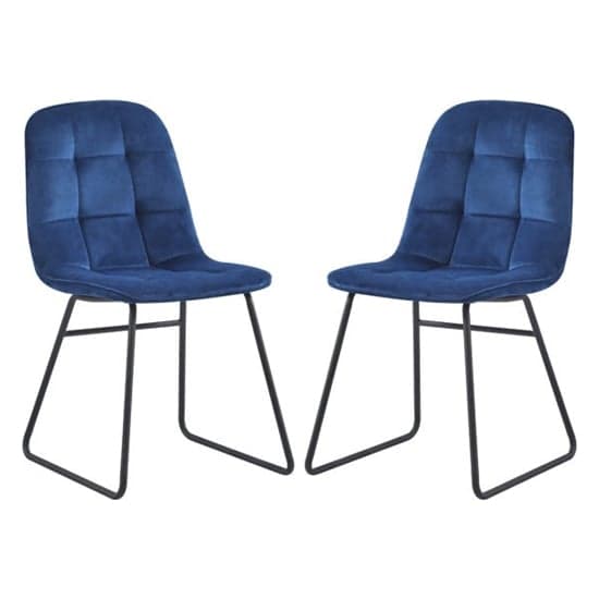 Lyster Sapphire Blue Velvet Dining Chairs In A Pair_1