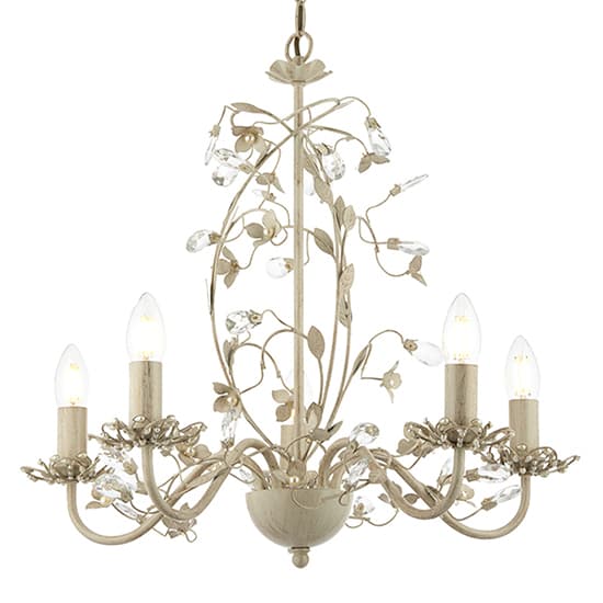 Lullaby 5 Lights Clear And Pearl Acrylic Pendant Light In Cream_2