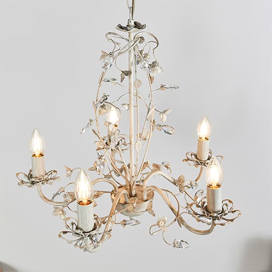 Lullaby 5 Lights Clear And Pearl Acrylic Pendant Light In Cream_1