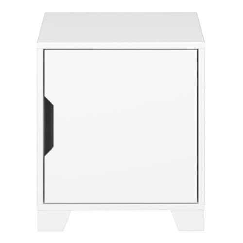Luna Wooden Bedside Table With 1 Door In Pure White_2