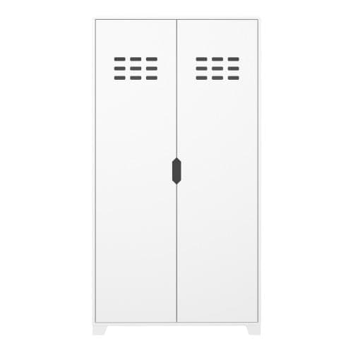 Luna Wooden Wardrobe With 2 Doors In Pure White_2