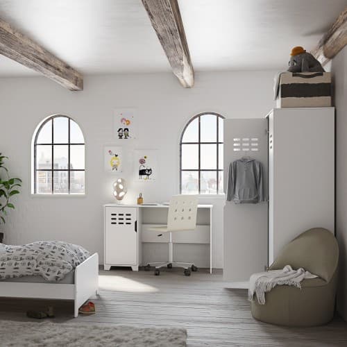 Luna Wooden Wardrobe With 2 Doors In Pure White_4