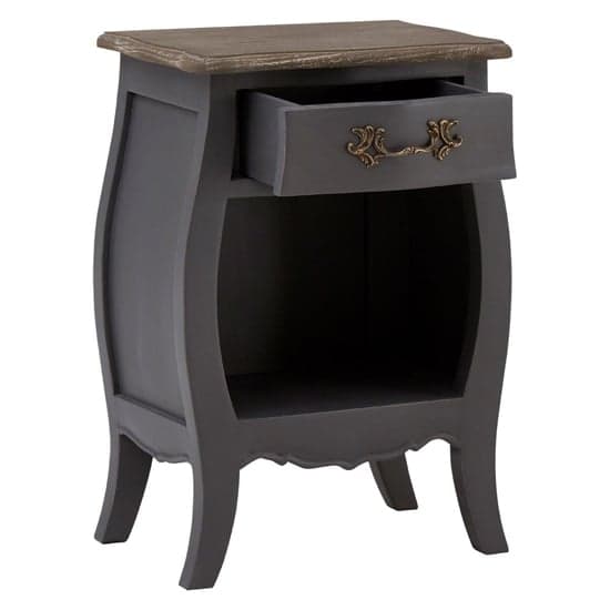 Luria Wooden Bedside Cabinet With 1 Drawer In Dark Grey_2