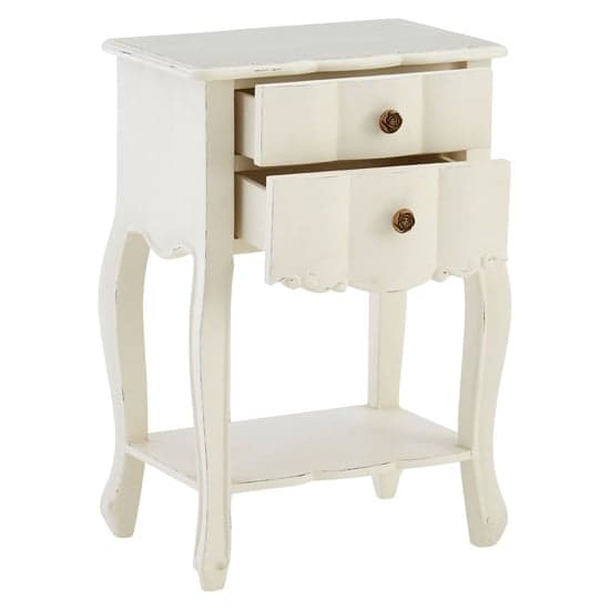 Luria Wooden Bedside Cabinet With 2 Drawers In White_2