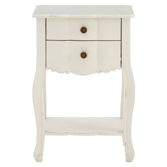 Luria Wooden Bedside Cabinet With 2 Drawers In White_3