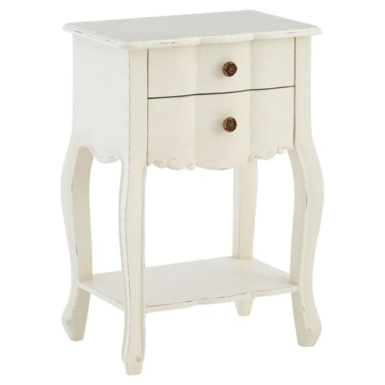 Luria Wooden Bedside Cabinet With 2 Drawers In White_1