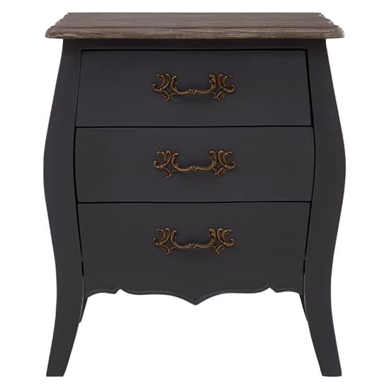 Luria Wooden Bedside Cabinet With 3 Drawers In Dark Grey_3