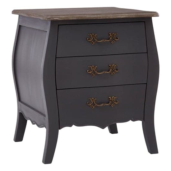 Luria Wooden Bedside Cabinet With 3 Drawers In Dark Grey_1