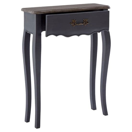Luria Wooden Console Table With 1 Drawer In Dark Grey_2