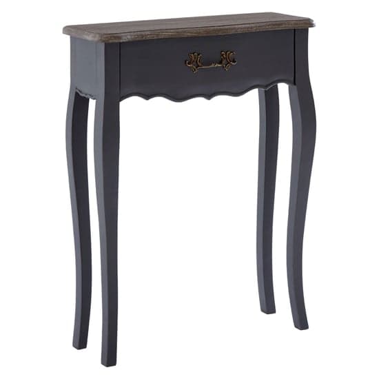 Luria Wooden Console Table With 1 Drawer In Dark Grey_1