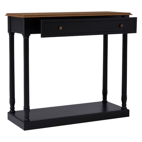 Luria Wooden Console Table With 1 Drawer In Natural And Black_2