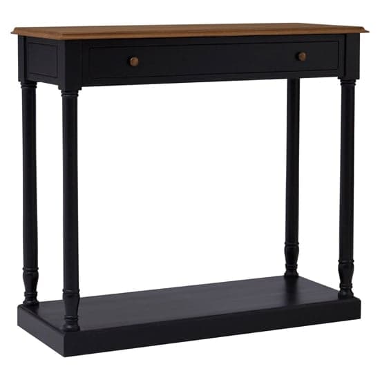 Luria Wooden Console Table With 1 Drawer In Natural And Black_1