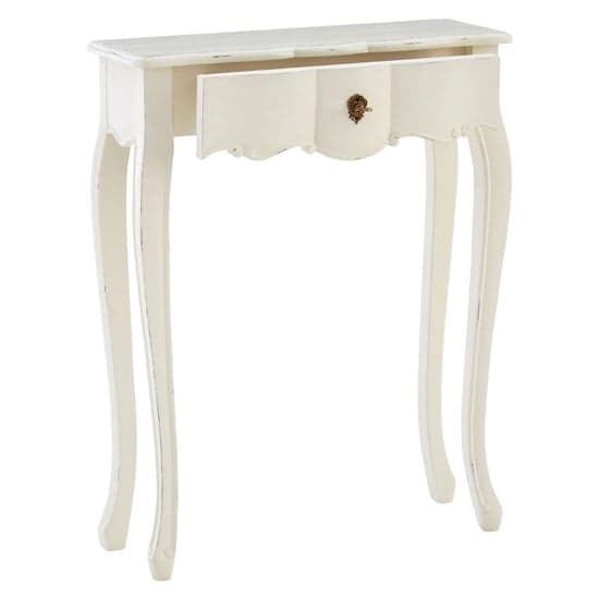 Luria Wooden Console Table With 1 Drawer In White_2