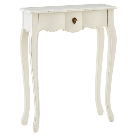 Luria Wooden Console Table With 1 Drawer In White_1