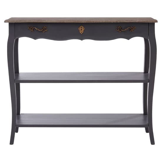 Luria Wooden Console Table With 2 Shelves In Dark Grey_3