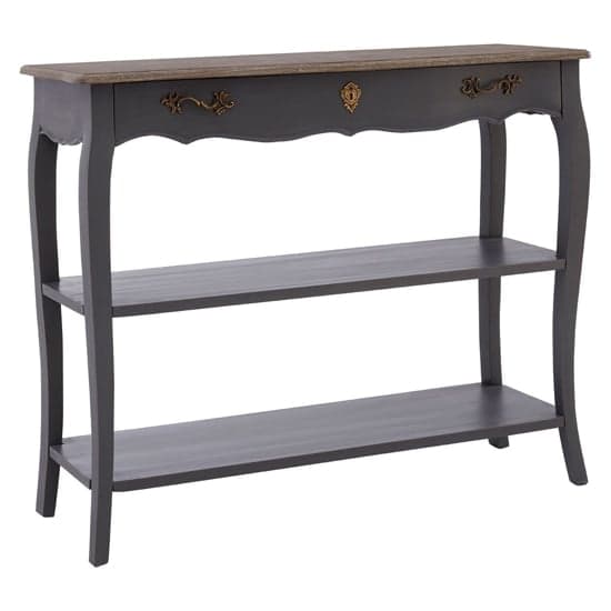 Luria Wooden Console Table With 2 Shelves In Dark Grey_1