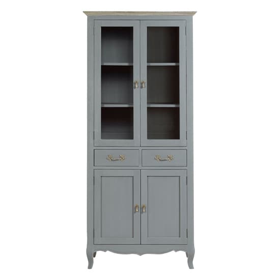 Luria Wooden Display Cabinet With 4 Doors And 2 Drawers In Grey_4