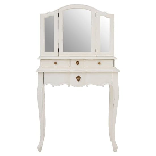 Luria Wooden Dressing Table With Mirror In White_2