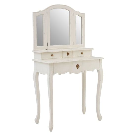 Luria Wooden Dressing Table With Mirror In White_1