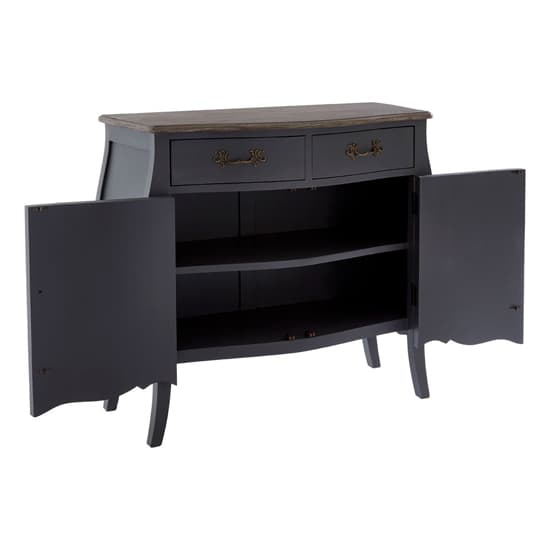 Luria Wooden Sideboard With 2 Drawers And 2 Doors In Dark Grey_3
