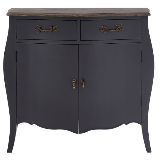 Luria Wooden Sideboard With 2 Drawers And 2 Doors In Dark Grey_4