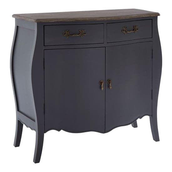 Luria Wooden Sideboard With 2 Drawers And 2 Doors In Dark Grey_1