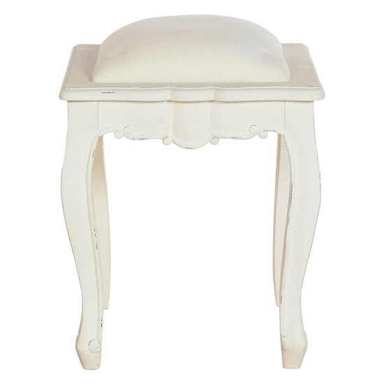 Luria Wooden Stool With Fabric Seat In White_2