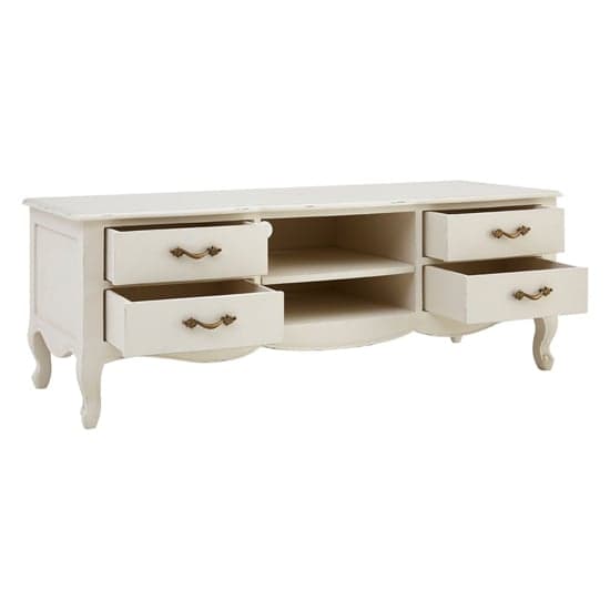 Luria Wooden TV Stand With 4 Drawers And 2 Shelves In White_2