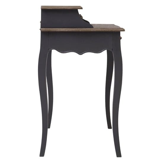 Luria Wooden Writing Desk With 4 Drawers In Dark Grey_4