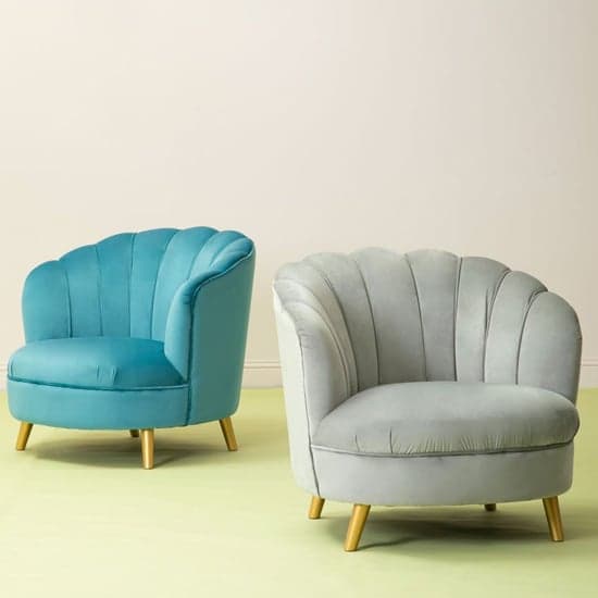 Lusitania Upholstered Velvet Bedroom Chair In Grey_5