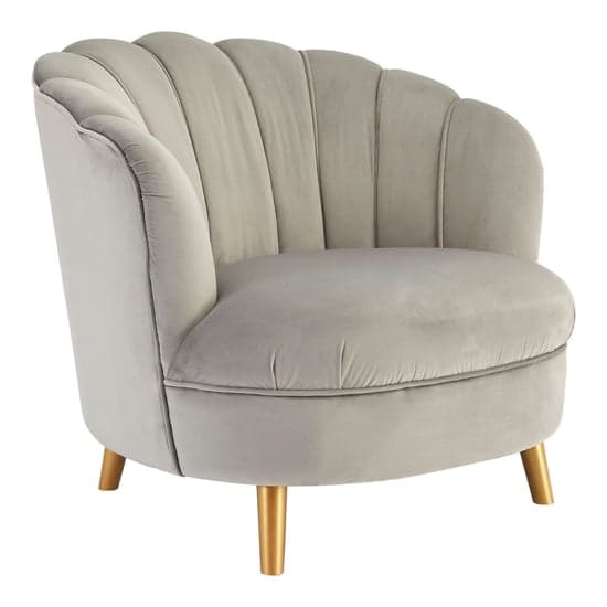 Lusitania Upholstered Velvet Bedroom Chair In Grey