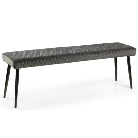 Lakia Low Velvet Upholstered Dining Bench In Grey_2